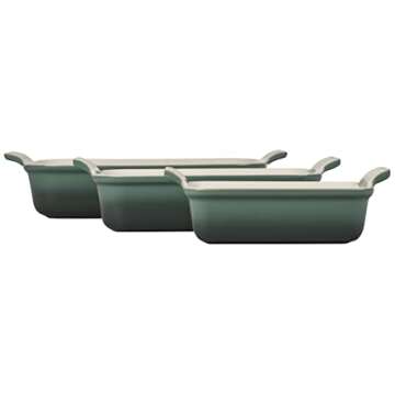 Le Creuset Stoneware Heritage Set 3 Rectangular Dishes, Artichaut