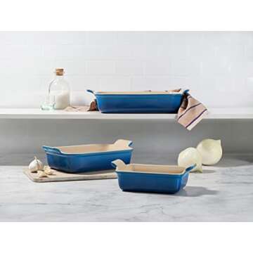 Le Creuset Stoneware Heritage Set 3 Rectangular Dishes, Artichaut