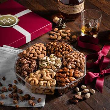 Holiday Gourmet Nuts Gift Basket - Sweet & Roasted Assortment