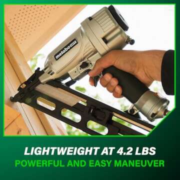 Metabo HPT Finish Nailer, 15 Gauge, Pro Preferred Brand of Pneumatic Nailers, Finish Nails 1-1/4-Inch up to 2-1/2-Inch, Integrated Air Duster, Selective Actuation Switch, 5-Year Warranty, NT65MA4