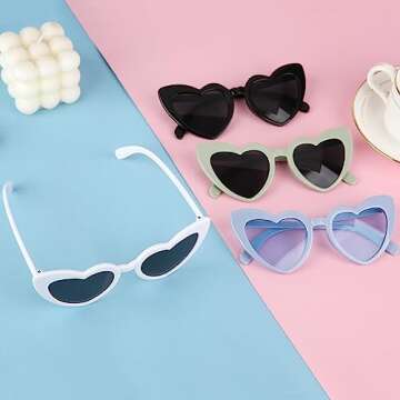 Clcnsusilk 8 Pairs Heart Shaped Bachelorette Party Sunglasses - Perfect Gift for Bridesmaids