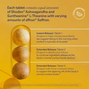 Ritual Stress Relief Supplement BioSeries with 8-Hour Release Support (Shoden® Ashwagandha, Suntheanine® L-Theanine, and Saffron as affron®*) 30 Day Supply