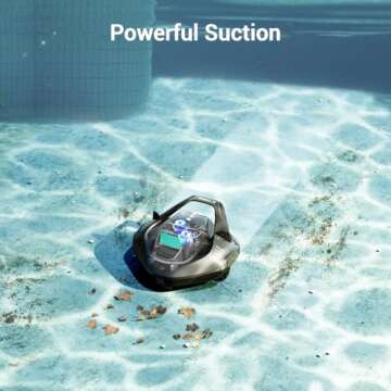 AIPER Cordless Robotic Pool Cleaner, Pool Vacuum with Dual-Drive Motors, Self-Parking Technology, Lightweight, Perfect for Above-Ground/In-Ground Flat Pools up to 40 Feet (Lasts 90 Mins) (Renewed)