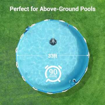 AIPER Cordless Robotic Pool Cleaner, Pool Vacuum with Dual-Drive Motors, Self-Parking Technology, Lightweight, Perfect for Above-Ground/In-Ground Flat Pools up to 40 Feet (Lasts 90 Mins) (Renewed)