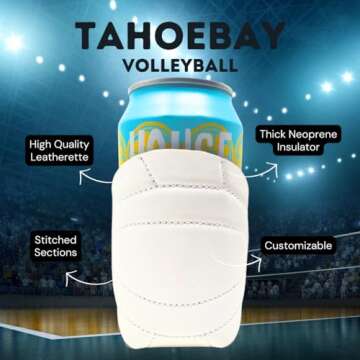 TahoeBay Volleyball Can Coolers (12-Pack) Party Decorations Sports Themed Team Accessories Favors College Ball Game Decor Bulk Beer Insulating Sleeves Soda Gift Beverage Blanks for Vinyl Neoprene