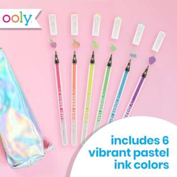 Ooly Scented Totally Taffy Gel Set of 6 Pens - 1.00 mm NIB, Pastel Scented Gel Pens for Kids, Adults, Art Supplies and stationery Supplies