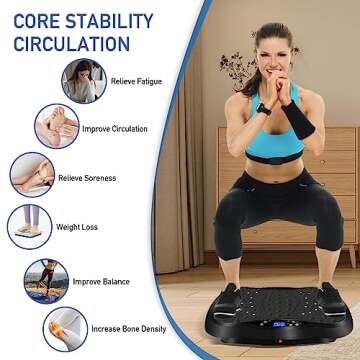 Vibration Plate Exercise Machine with Remote Control, Vibration Platform, Whole Body Workout Machine, Fitness Machine, Foots Massage, Pain Relief, Home Office(No Resistance Bands)