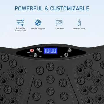 Vibration Plate Exercise Machine with Remote Control, Vibration Platform, Whole Body Workout Machine, Fitness Machine, Foots Massage, Pain Relief, Home Office(No Resistance Bands)