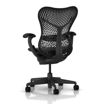 Mirra Chair by Herman Miller: Fully Featured w/Forward Tilt - Adjustable Arms - FlexFront Seat - Tilt Limiter - Lumbar Support - Hard Floor Casters - Graphite Frame/Graphite Seat