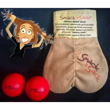 Smack a Sack-Stress Relief Ball Sack..Stress Relief Gag Gift by MySack Makes a Great Gag Gift for Funny, Funny Mother's Day, Office Gifts..White Elephant-Stress Ball