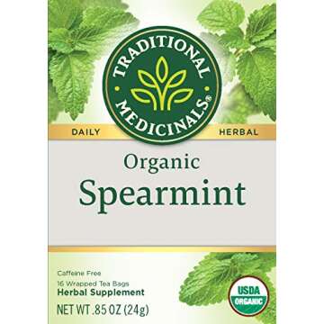 Traditional Medicinals Tea, Organic Spearmint, Supports Everyday Wellness, Healthy & Refreshing, 16 Tea Bags