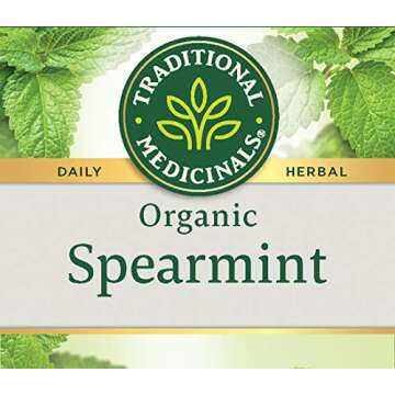 Traditional Medicinals Tea, Organic Spearmint, Supports Everyday Wellness, Healthy & Refreshing, 16 Tea Bags