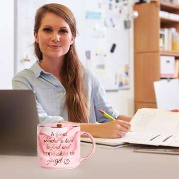 Teacher Gifts for Women,12oz Novelty Coffee Mug Gifts for Teacher,Christmas Birthday Graduation Gifts for Inspirational Teacher,Personalized Teacher Appreciation Gifts for End of Year Back to School