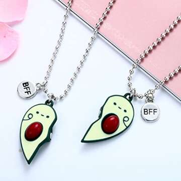 2-3Pcs Cute Magnetic Half Broken Heart Koala Panda Engraved Pendant Best Friend Necklace for Women Men Lovely Love Heart Necklace Friendship Couple Forever Jewelry-Avocado