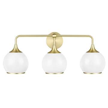 Light Society Lia 3-Light Vanity Light, Brushed Brass/Opal