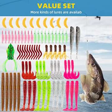 GOANDO Fishing Lures Kit 302Pcs Accessories Set for Bass Trout Salmon with Topwater Lures Crankbaits Spinnerbaits Spoon Worms Jigs and More Fishing Gear with Tackle Box