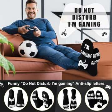 Do Not Disturb I'm Gaming Socks,Christmas Men Gifts for Men,Stocking Stuffers for Teenage Boys,Gifts For Boys,Son,Men,Dad