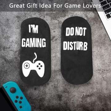 Do Not Disturb I'm Gaming Socks,Christmas Men Gifts for Men,Stocking Stuffers for Teenage Boys,Gifts For Boys,Son,Men,Dad