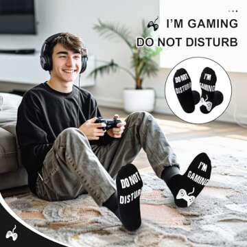 Do Not Disturb I'm Gaming Socks,Christmas Men Gifts for Men,Stocking Stuffers for Teenage Boys,Gifts For Boys,Son,Men,Dad