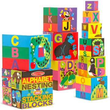 Melissa & Doug Deluxe Alphabet Blocks for Learning