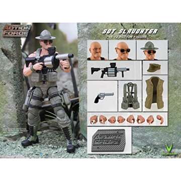 Action Force Valaverse Series 2 SGT Slaughter Premium 6-Inch Scale Action Figure with Multiple Accessories