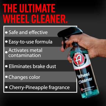 Adam's Polishes Wheel Cleaner 16oz - Tough Wheel Cleaning Spray for Car Wash Detailing | Rim Cleaner & Brake Dust Remover | Safe On Chrome Clear Coated & Plasti Dipped Wheels | Use w/Wheel Brush