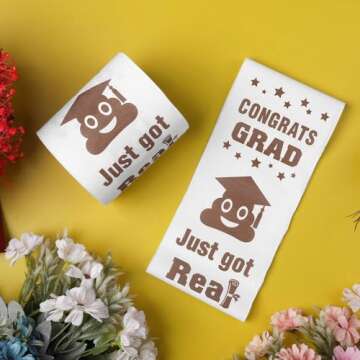 Toilet Paper 2021 Happy Graduation College High School Graduation Toilet Paper Gifts Idea Prank Funny Gag Graduation Decorations Party Favors （2pcs）