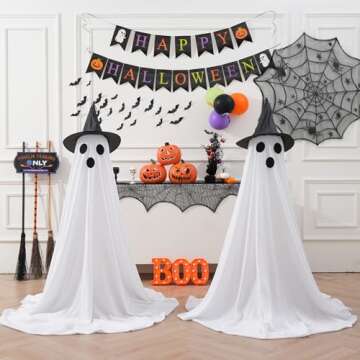 Halloween Ghost Decor with LED Lights - 2 Packs