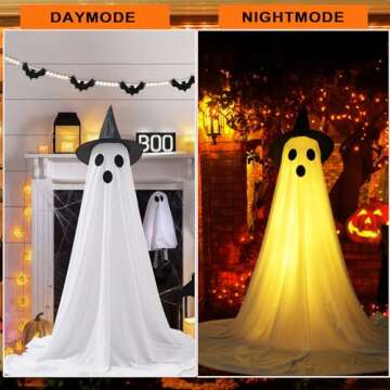 Halloween Ghost Decor with LED Lights - 2 Packs