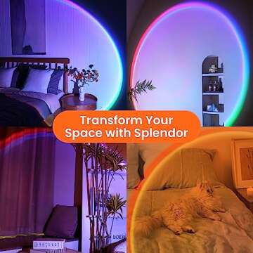 Tsrarey Sunset Lamp Projector with Remote Control, Multiple Colors LED APP Control Sunset Light Three Control Methods Night Light for Room Decor/Christmas Gifts/Photography/Party/Bedroom Decor