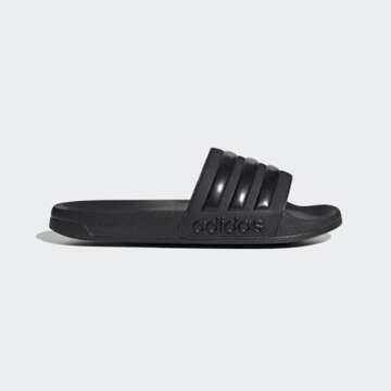 Adidas Unisex Core Black Shower Slide Sandals for Men, Size 12