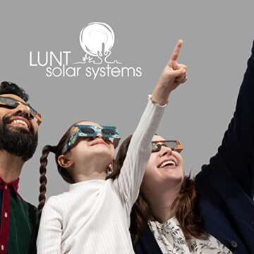 Lunt Solar Systems 4 Pack Junior Size Eclipse Glasses - AAS Approved, ISO Certified Safe Eclipse Glasses for Kids - Perfect Solar Eclipse Glasses