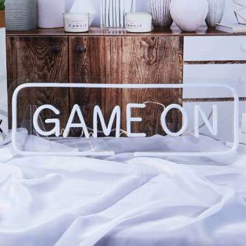 Game On USB LED Neon Sign for Gamers