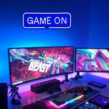 Game On USB LED Neon Sign for Gamers