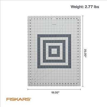 Fiskars Self Healing Cutting Mat for Quilting, Arts and Crafts, 18” x 24" Grid, Sewing Cutting Mat, Grey Fabric Cutting Mat, Craft Mat, Sewing Supplies and Quilting Tools