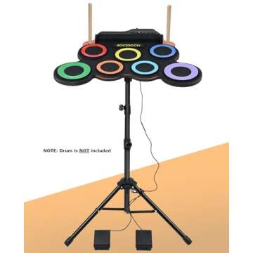 Adjustable ROCKSOCKI Drum Pad Stand for 7 Pad Electronic Drum Set