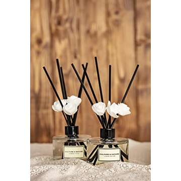 CULTURE & NATURE Reed Diffuser Set 6.7oz (200ml) Grapefruit Verbena Scented Diffuser with Sticks Home Fragrance Reed Diffuser for Bathroom Shelf Decor