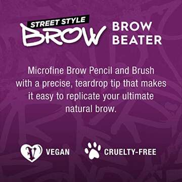 Urban Decay Brow Beater Micro Fine Waterproof Brow Pencil & Spoolie Brush (Dark Drapes - Dark Brown), Smudge-resistant, Moisturizing, Vitamin E, Argan Oil & Coconut Oil, Vegan - 0.0018 oz