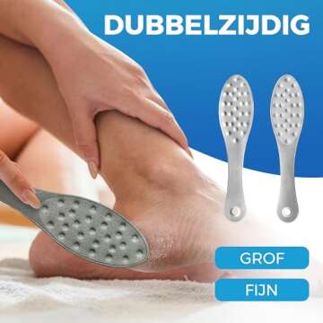 Stainless Steel Foot Scraper | Professional Double-Sided Foot File Callus Remover for Feet | Foot Rasp Scrubber for Wet Or Dry Skin | Easy to Clean Pedicure Tool, Heel Grater for Feet