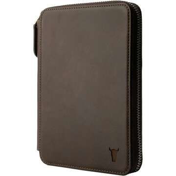 TORRO Travel Wallet – Genuine Leather Travel Organiser with Passport Holder and Detachable Cardholder (Dark Brown)