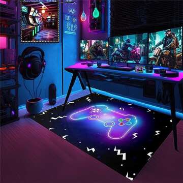 Gaming Rug for Boys Room-Gaming Carpet Gaming Carpet for Game Room Gaming Decor for Boys Room Gaming Area Carpet for Kids Bedroom Decor,3'×5'