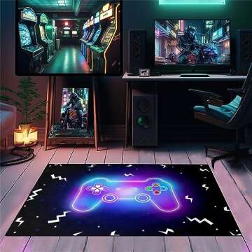 Gaming Rug for Boys Room-Gaming Carpet Gaming Carpet for Game Room Gaming Decor for Boys Room Gaming Area Carpet for Kids Bedroom Decor,3'×5'