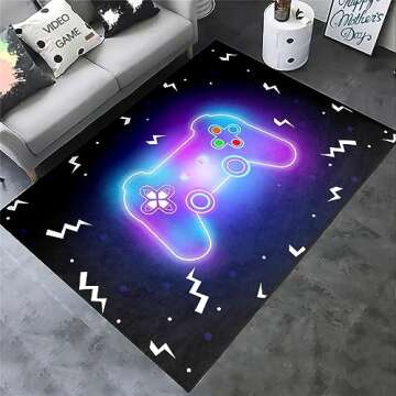 Gaming Rug for Boys Room-Gaming Carpet Gaming Carpet for Game Room Gaming Decor for Boys Room Gaming Area Carpet for Kids Bedroom Decor,3'×5'