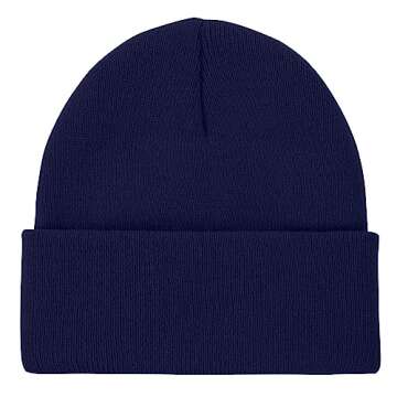 American Trends Beanie Hat for Men Women Knit Soft Cute Winter Hats Skull Hat Caps for Outdoor Beanie Hats Navy One Size