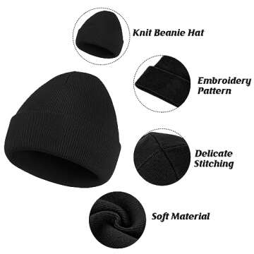 American Trends Beanie Hat for Men Women Knit Soft Cute Winter Hats Skull Hat Caps for Outdoor Beanie Hats Navy One Size