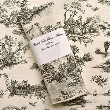 French Presents Tissue Paper - French Toile - Black Design on Cream Tissue - 10 Sheets 20'' x 30''