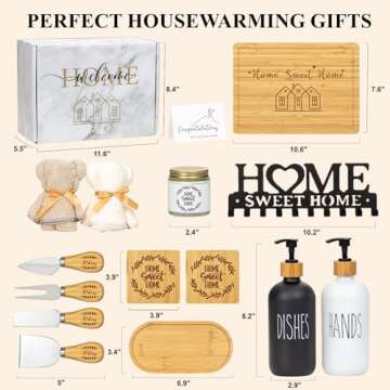 House Warming Gifts New Home, Housewarming Gift Baskets for Couples, Homeowners, Clients, Women, Realtors, Closing Gifts for Home Buyers, 14 Pcs First House Essentials, New Apartment Welcome Home Gift