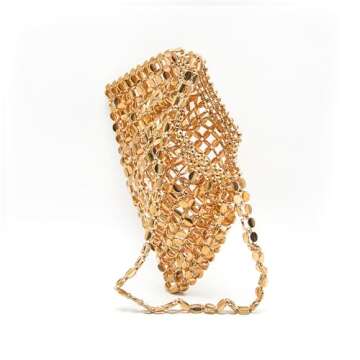 Miuco Beaded Evening Bag Vintage Purse Elegant Dinner Clutch Bag Formal 1920s accessories for women Handbag Golden