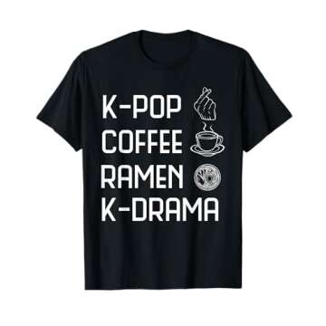 K-Pop Coffee Ramen K-Drama Series Television Romance Gayo T-Shirt