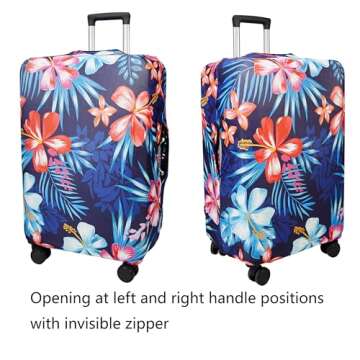 WUJIAONIAO Travel Luggage Cover Baggage Suitcase Protector Fit for 18-32 Inch Luggage (XL (for 29-32 inch luggage), Flower)